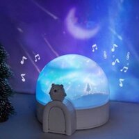 Aurora Igloo Star Projector Lamp 3D Starry Sky LED Night Light Music Box Version (Gấu Bắc Cực)