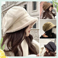 [Aus] Mũ nồi mùa thu đông dành cho nữ Mũ nồi mềm siêu dày màu trơn chống gió thời tiết lạnh Mũ đội đầu sành điệu ngoài trời