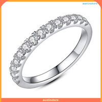 [Aus] Nhẫn Moissanite có giấy chứng nhận Nhẫn cưới mạ bạc Nhẫn cầu hôn được đánh bóng Luster Quà tặng ngày lễ tình nhân Nhẫn cô dâu Trang sức ngón tay