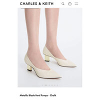[AUTH 100%] CnK Cao gót Metallic Blade Heel Pumps Charles & Keith size 37 new 100% fullbox chính hãng 100%