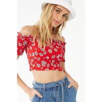 [AUTH] Áo Croptop F21 Floral Print Crop Top