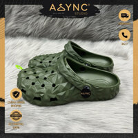 (Auth) Dép Sục Cross Geometric Classic Clog Unisex Nam Nữ Màu Xanh Rêu Kiểu Dáng Kim Cương Sầu Riêng - Async Studio