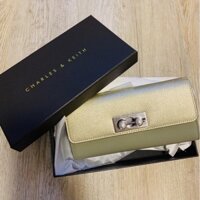 [Auth Giá Sốc] Ví Cầm Tay Charles & Keith Auth màu xanh Sage Green - ví Cnk có dây đeo