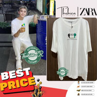 (AUTH M)Áo thun nam ZARA 6224/312/250 vải cotton in hình học màu kem(kèm ảnh thật)