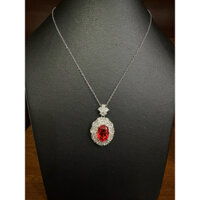 [Auth] Mặt dây chuyền Ruby sao, xoàn Nam Phi, đá quý