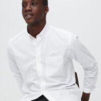 [Auth Uniqlo] Áo Sơ Mi Chấm Bi Cotton Mịn Dài Tay Nam Uniqlo - Nhật Bản
