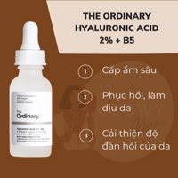 (AUTH/BILL SINGAPORE) Tinh chất cấp nước dưỡng ẩm Serum Hyaluronic Acid 2% + B5 - The Ordinary