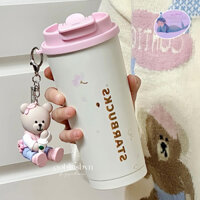 [Authentic Only] STARBUCKS CHINA LY GIỮ NHIỆT CHERRY BLOSSOM TUMBLER 480ML WITH BEARISTA KEYCHAIN GOBLIN & MERMAID