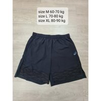 [Authentic] Quần short thể thao tennis ASIC$ Chính hãng, lưng thun có dây, ống trên gối xẻ bên đùi, túi sau có khóa kéo