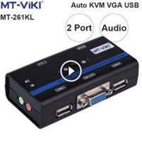 Auto KVM Switch VGA USB 2 port audio 3.5mm chuyển mạch 2 CPU ra 1 màn hình VGA kèm cáp MT-VIKI MT-261KL