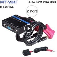 Auto KVM Switch VGA USB 2 port chuyển mạch 2 CPU ra 1 màn hình VGA kèm cáp MT-VIKI MT-281KL