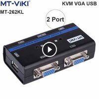 Auto KVM Switch VGA USB 2 port chuyển mạch 2 CPU ra 1 màn hình VGA kèm cáp MT-VIKI MT-262KL