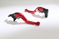 Autobahn88 Motorcycle Clutch + Brake Lever Set for Ducati : Monster 795 (2012-2013) (Short Style : Red+Titanium/Handle+Adjuster)