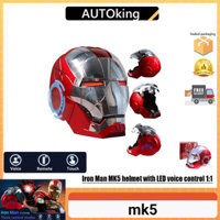 Autoking mk5 Jarvis Iron Man Mũ bảo hiểm Mặt nạ mk5 Sống có thể đeo bằng giọng nói Điều khiển bằng giọng nói Điện Marvel 1 / 1 Quà tặng cos