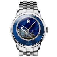 Automatic Watch for Men,Mens Wrist Watches PONIGER Man Luxury 50M Waterproof self Wind Mechanical Dress Wristwatch with Sun-Moon dial,Windmill Seco...