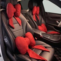 Automotive Headrest Neck Pillow Cute Bow Car Seat Pillow Waist Cushion Four Seasons Universal car accessories car neck pillow and waist pillow