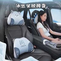 Automotive Headrest Neck Pillow Car Pillow Four Seasons Universal Cute Ice Silk Memory Foam Pillow Car Seat Lumbar Support Pillow q3vB