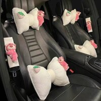 Automotive Waist Cushion Cartoon Car Cushion Cute Strawberry Bear Headrest Strawberry Bear Seat Cushion Four Seasons Universal High-End Cushion meqp