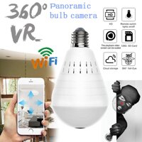 Autumbin Không Dây Wifi 360 ° VR Toàn Cảnh Bóng Đèn Máy Ảnh Ống Kính Mắt Cá 960P HD Nhà IP An Ninh Giám Sát Ánh Sáng -Điều Khiển Tầm Nhìn Ban Đêm Hai Chiều