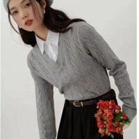 Autumn and Winter new Korean style college style shirt collar stitching twist fake two-piece long sleeve top MC women's wear CGE9