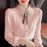 Autumn Lace Base Ride Shirt Women's New Fashion Relaxed-Fit Doll Collar Velvet Padded Shirt Western Style Top Shirt Women's jHvl