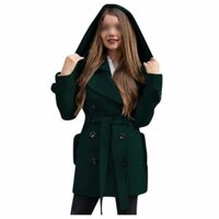 Autumn Winter Casual Loose Trench Coat with Sashes Double Breasted Vintage Overcoats Windbreaker