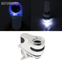 Autumn063 Kính lúp loại Clip On có đèn LED UV Chiếu sáng hiển vi đa năng Zoom 50X trang sức cho điện thoại thông minh