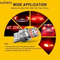 Auxito 2 Chiếc T20 7443 W21 / 5W Bóng Đèn LED Phanh Canbus Dự Phòng Ngược Đèn Xe DRL Đèn Chạy Ban Ngày 12V