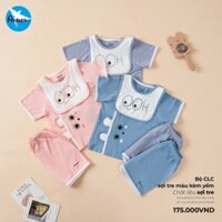 (Avaler chính hãng) Bộ quần áo sơ sinh cộc chất sợi tre mềm mát kèm yếm mẫu new 2025