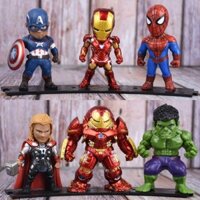 Avengers 4 Marvel Q Version Người Nhện Người Sắt Hulkbuster Captain America Hulk Hình Hành Động Model Xe Đồ Chơi