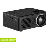 Averxi Mini Battery Projector LCD LED Portable Projector RD-814 Home Theatre Cinema LED USB Kids Child Video Media Player (Black with Battery)