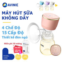 AVINIE Máy hút sữa Không Dây Điện Cầm Tay 180ml 4 chế độ 15 mức hút Massage BPA Free Máy Vắt Sữa điện đôi PPSU Silicone Cao Cấp AV20
