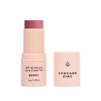 Avocado Zinc SPF 50 Lip & Cheek Tint – Natural Tinted Balm with Sun Protection (Berry)