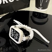 [Aw] [Miễn phí vận chuyển nhanh] Thắt lưng bện Nylon đầu lâu phong cách mới Light Luxury Niche Bracelet Thích hợp cho Apple Watch iWatch Strap Ultra2 / S9 / S8 / S7 / SE / S6 / S5 / S4 / S3 / S2 / S1 / 38 / 40 / 41 / 42 / 44 / 45 / 49mm