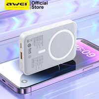 Awei P185K Sạc dự phòng không dây 15W 10000mAh Sạc nhanh 22,5W + PD20W Giá đỡ màn hình kỹ thuật số Powerbank