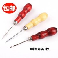 Awl Handmade Móc Dày Tay Cầm Bằng Gỗ Awl Kim Sửa Chữa Giày Dụng Cụ Khoan Ngàn Miếng Mỹ Sửa Chữa Giày Nón Đục Lỗ Giày Nón20250303