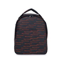 A|X Armani Exchange Men's All Over Logo Printed Backpack, nero/Arancio - black/Orange, OS