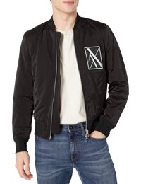 A|X Armani Exchange Men's Zip Up Blouson Jacket with Side Zipper Detail