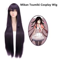 [Axk] 100cm Mikan Tsumiki Đen Tím Dài Thẳng Cosplay Tóc Giả Danganronpa Đảng Kích Hoạt Happy Havoc Cosplay Phụ Kiện MỚI