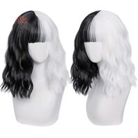 [Axk] Cosplay Đa Năng Tóc Giả Đen Trắng Với Nổ Anime Chịu Nhiệt Trang Trí Tiệc MỚI
