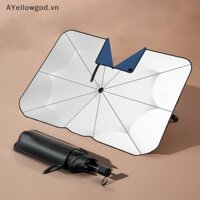 Ayellowgod new car sunscreen v-neck telescopic opening sun shield car front windshield parasol v-shaped for ev sun protection vn