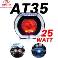 Ayoto AT35 / 45 Đèn pha LED bóng đèn máy chiếu có tấm che BMW mắt thiên thần cho xe máy scooter 12V