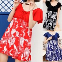 Ayyufe Đầm Bơi Liền Thân Cổ Chữ v Dáng Rộng Bằng polyester In Hoa Thời Trang Mùa Hè