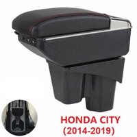 AZ Auto- Hộp tỳ tay ô tô Honda City 2014-2019 tích hợp 7 cổng USB: Màu Đen và Be - hàng cao cấp