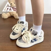 Az Hot air đế dày phong cách Hồng Kông giày bánh mì giày đế giày thể thao thông thường dành cho nữ Giày vải denim