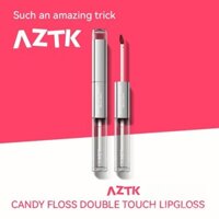 Aztk Double-Headed Lip Lacquer No Stain on Cup Non-Fading Double-Headed Lip Lacquer Lip Mud Lip Lacquer Mirror Lipstick Lip Glaze Lip Lacquer Water Light ZAUK