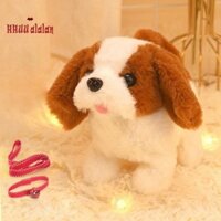 🔥B Bé Điện Chó Bộ Đồ Chơi Đi Bộ Vỏ Cây Đuôi Wagging Sang Trọng Tương Tác Điện Tử Thú Cưng Con Chó Con Bộ Đồ Chơi Cho Bé Gái Bé Trai Sinh Nhật