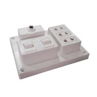 B-CB15A2C - Bảng điện nổi CB 15A có 3 ổ cắm đôi 2 chấu và 2 công tắc 1 chiều LiOA