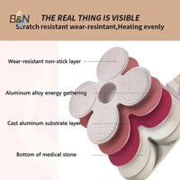 B & N Nồi chiên bốn lỗ Chảo trứng dày Chảo trứng chống dính Chảo bít tết Chảo nấu trứng Ham Chảo Máy làm đồ ăn sáng.