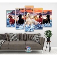 B02 Bộ 5 Bức Tranh Treo Tường Mã Đáo Thành Công Ngựa Phi Quần Nước Phòng Khách Decor Phòng Ngủ Nhà Cửa Hiện Đại